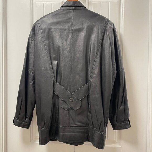 Vintage Rue Royale 1980s Oversized Leather Jacket - Picture 4 of 12